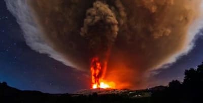 Eruption of volcano