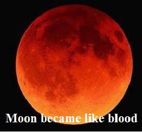 Moon became like blood